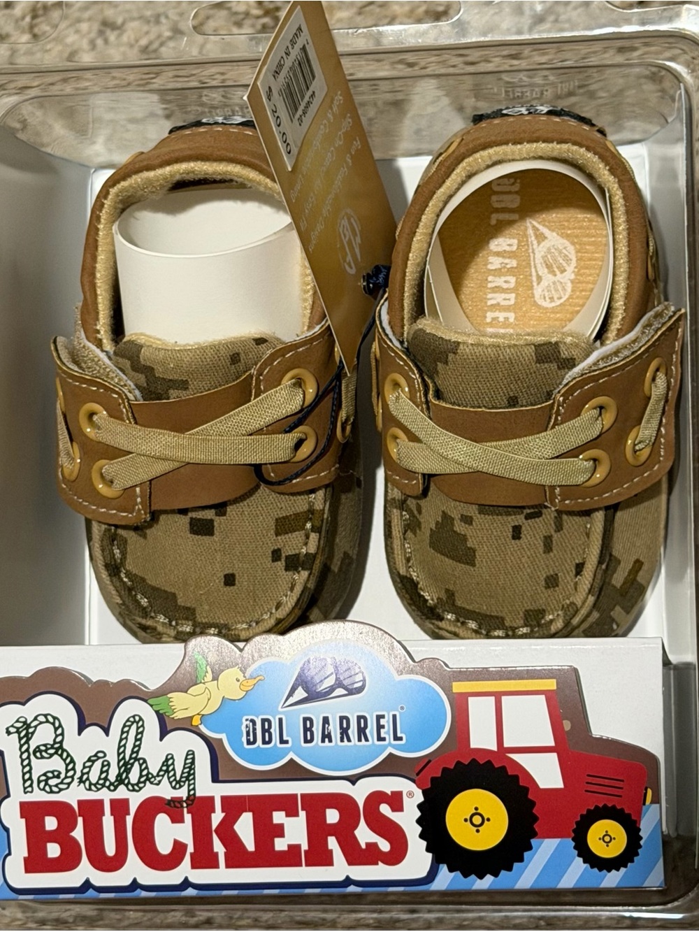 Baby Buckle Canvas Walker in Tan Camo